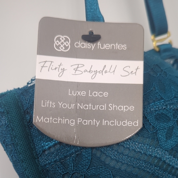 Daisy Fuentes Teal Babydoll Set - Picture 2 of 5